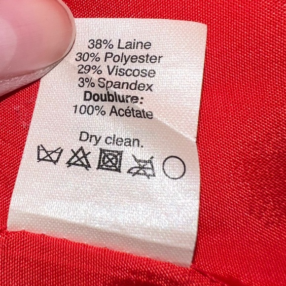 J.Crew Size 2 Red Suiting Two Button Jacket/Blazer with Leather Button - Picture 10 of 16